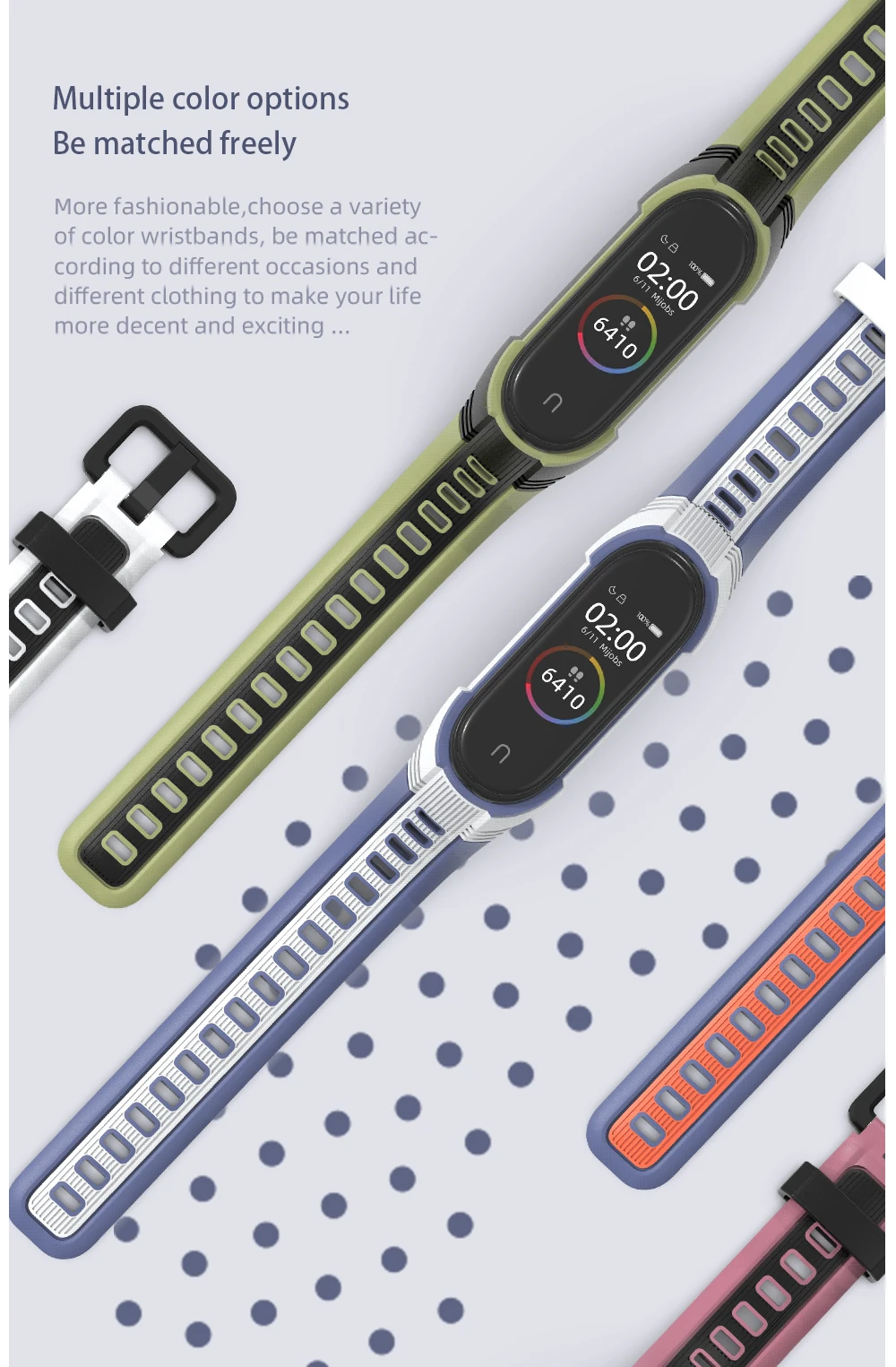 Strap for Mi Band 7 6 5 Silicone Bracelet for Xiaomi Mi Band 6 Strap Man Woman Breathable Rubber Watchband