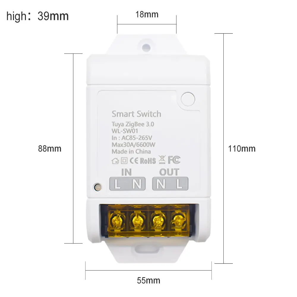 Smart Switch WIFI / ZIGBEE 30A 6600W / 4000W Relay Module Smart Life Wireless Remote Control Breaker Works with Tuya Alexa