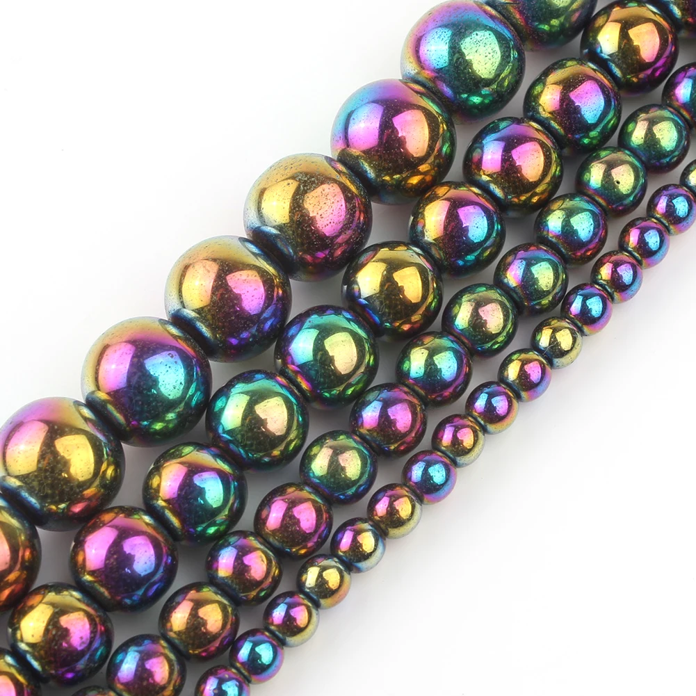 AAA Natural Black Hematite Stone Beads Round Loose Beads For Jewelry Making Diy Bracelet Accessories 2/3/4/6/8/10/12MM 15"Strand