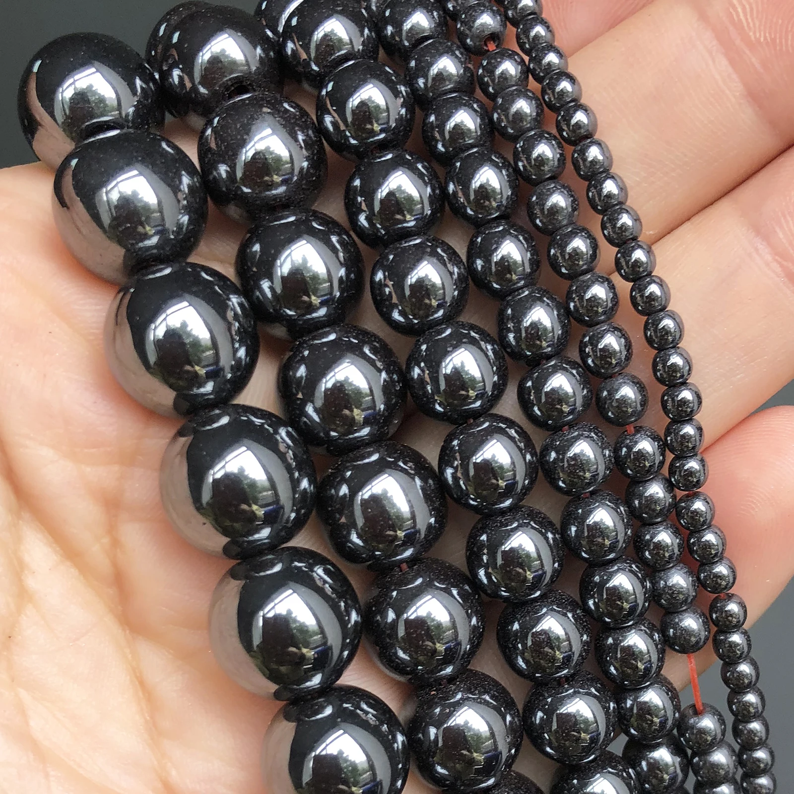 AAA Natural Black Hematite Stone Beads Round Loose Beads For Jewelry Making Diy Bracelet Accessories 2/3/4/6/8/10/12MM 15"Strand