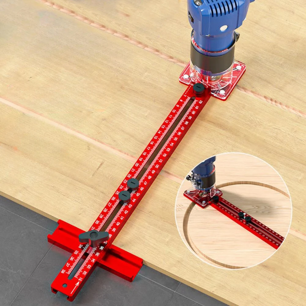 3 in 1 Router Milling Groove Bracket Woodworking Cutting and Milling Circular Auxiliary Tool Aluminum Router Circle Cutting Jig