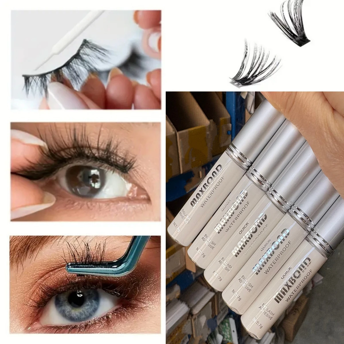 7G Long-Lasting Super Strong Styling Eyelash Glue Waterproof Natural Look Non-Irritating Quick-Drying Applicator for DIY Eyelash