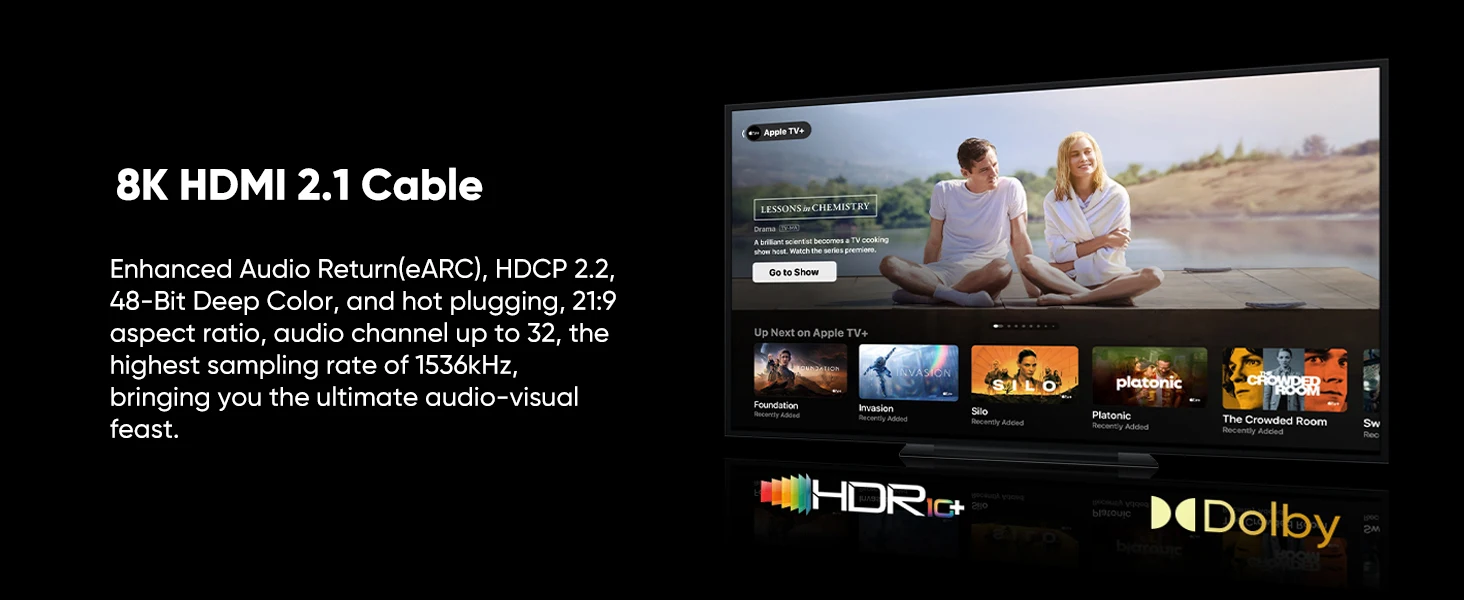 MIZIQIER Long 8K HDMI 2.1 Cables, 48Gbps Ultra High Speed Braided Cord-4K@120Hz 8K@60Hz for Roku TV/PS5/PS4/HDTV/RTX 3080 3090