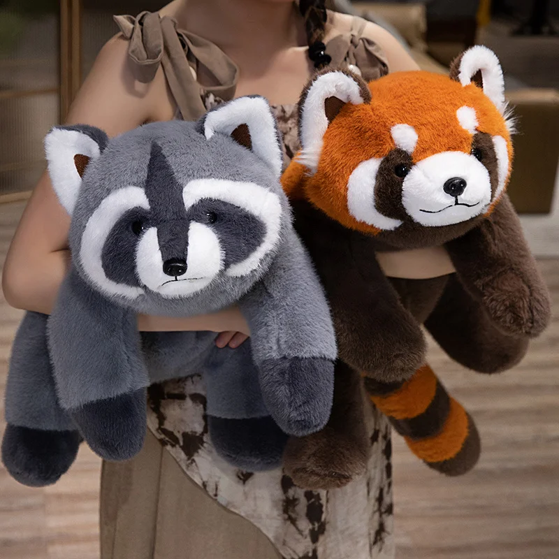30-65cmKawaii High Quality Forest Animal Plush Doll Pillow Soft Long-arm Raccoon Dinosaur Sloth Panda Koala Plush Toy Home Decor
