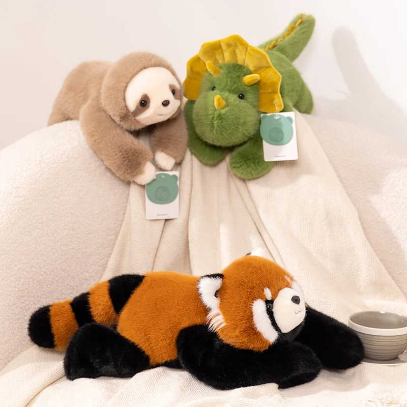30-65cmKawaii High Quality Forest Animal Plush Doll Pillow Soft Long-arm Raccoon Dinosaur Sloth Panda Koala Plush Toy Home Decor