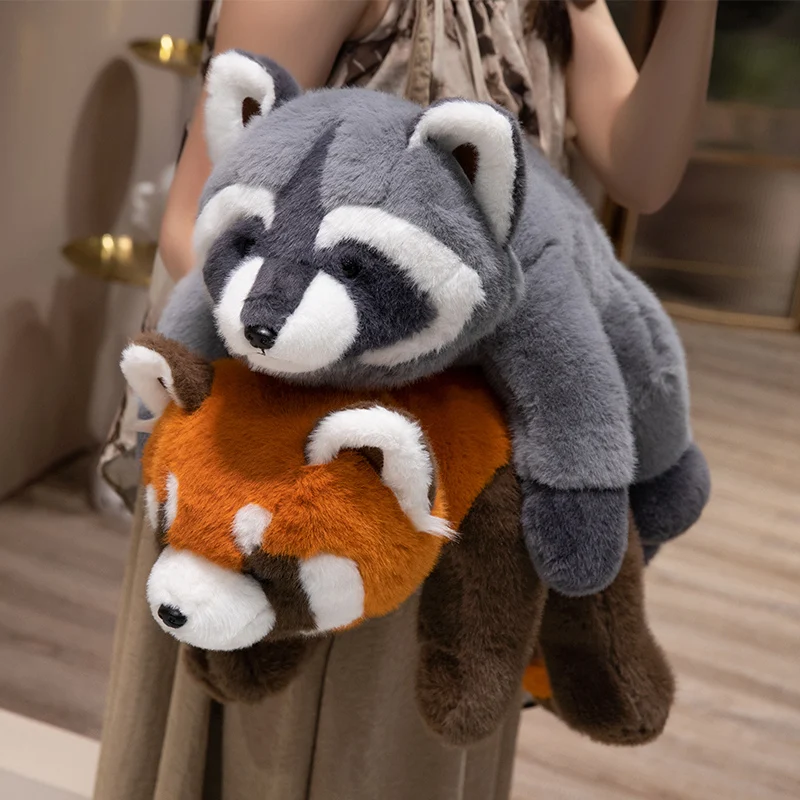 30-65cmKawaii High Quality Forest Animal Plush Doll Pillow Soft Long-arm Raccoon Dinosaur Sloth Panda Koala Plush Toy Home Decor