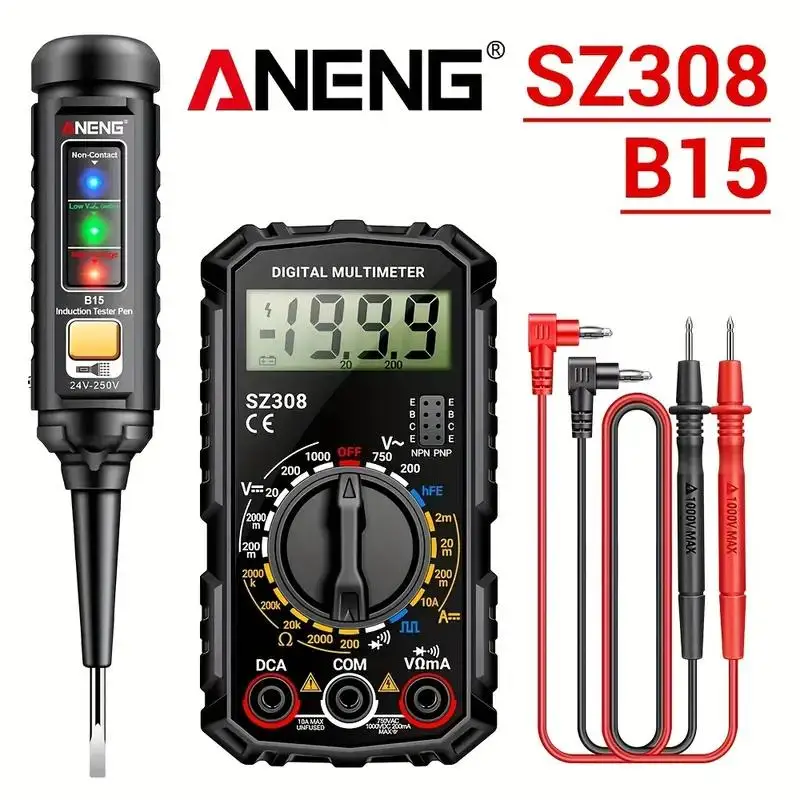 Multimeter Tester Pen Suit ANENG Multimeters 1999 Counts 24-250V Voltage Detector Meter Diagnostic Breakpoint Finder