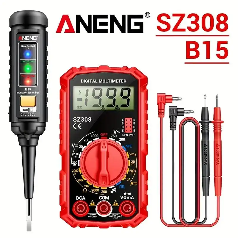 Multimeter Tester Pen Suit ANENG Multimeters 1999 Counts 24-250V Voltage Detector Meter Diagnostic Breakpoint Finder