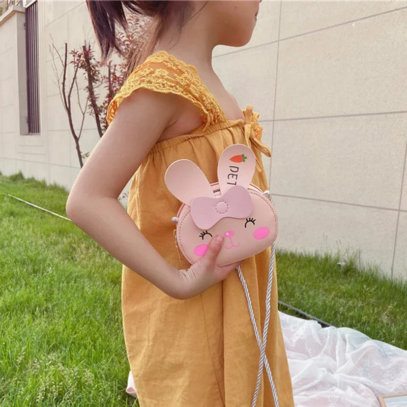 Kids Baby Girls Boys Cartoon Animal Bag Crossbody Design Purse Handbags Bags PU Leather Cute rabbit Snap Shoulder Bag 2024 Gift