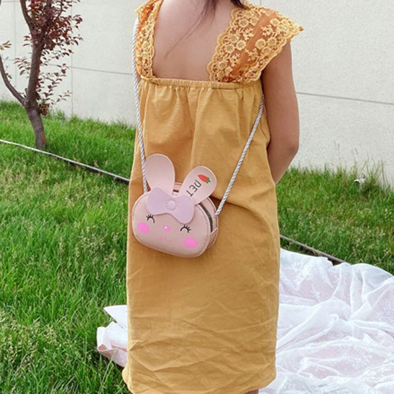 Kids Baby Girls Boys Cartoon Animal Bag Crossbody Design Purse Handbags Bags PU Leather Cute rabbit Snap Shoulder Bag 2024 Gift