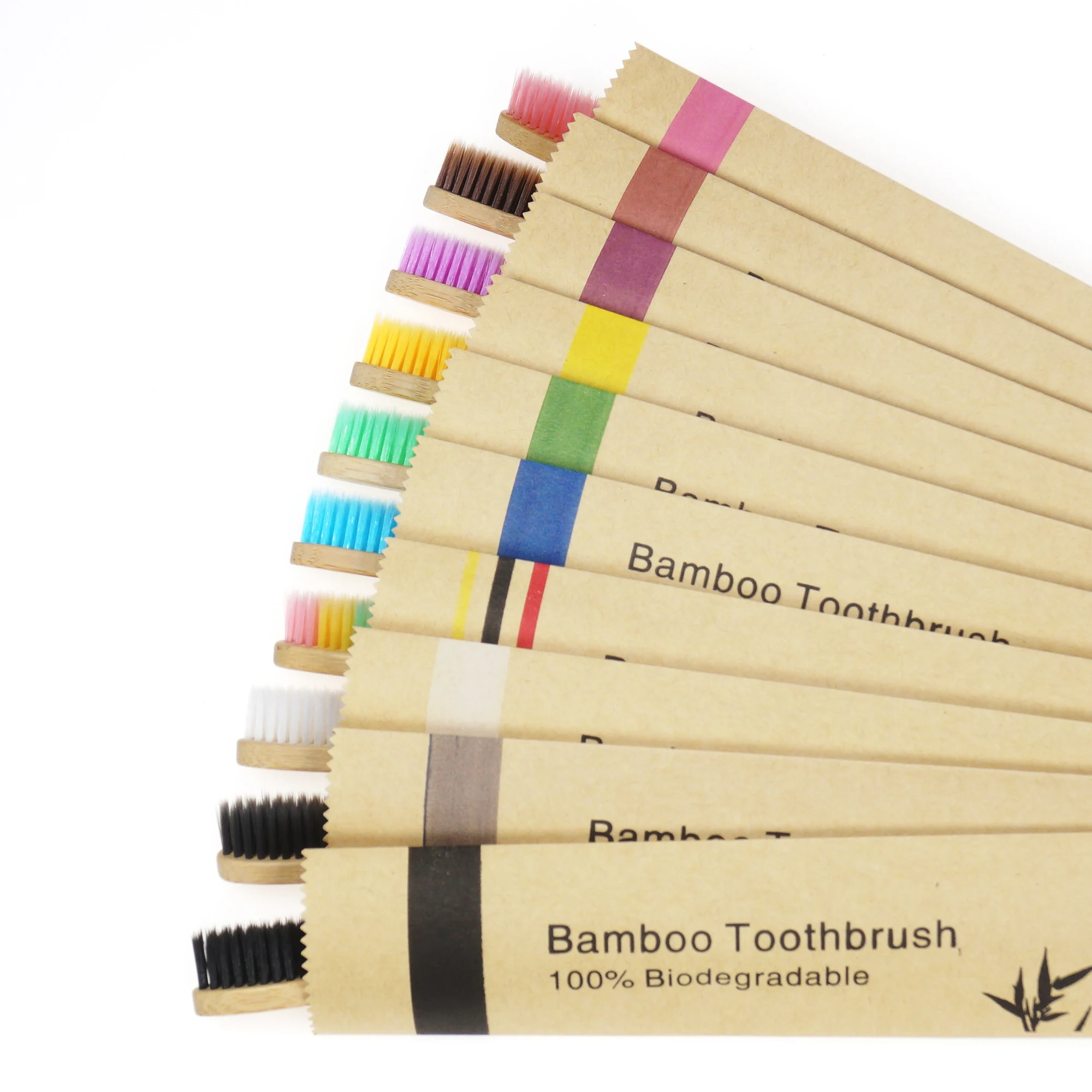 10Pcs Children Bamboo Toothbrushes Soft Bristles Child Toothbrush Eco Friendly Biodegradable Wooden Handle Teeth Whitening Brush