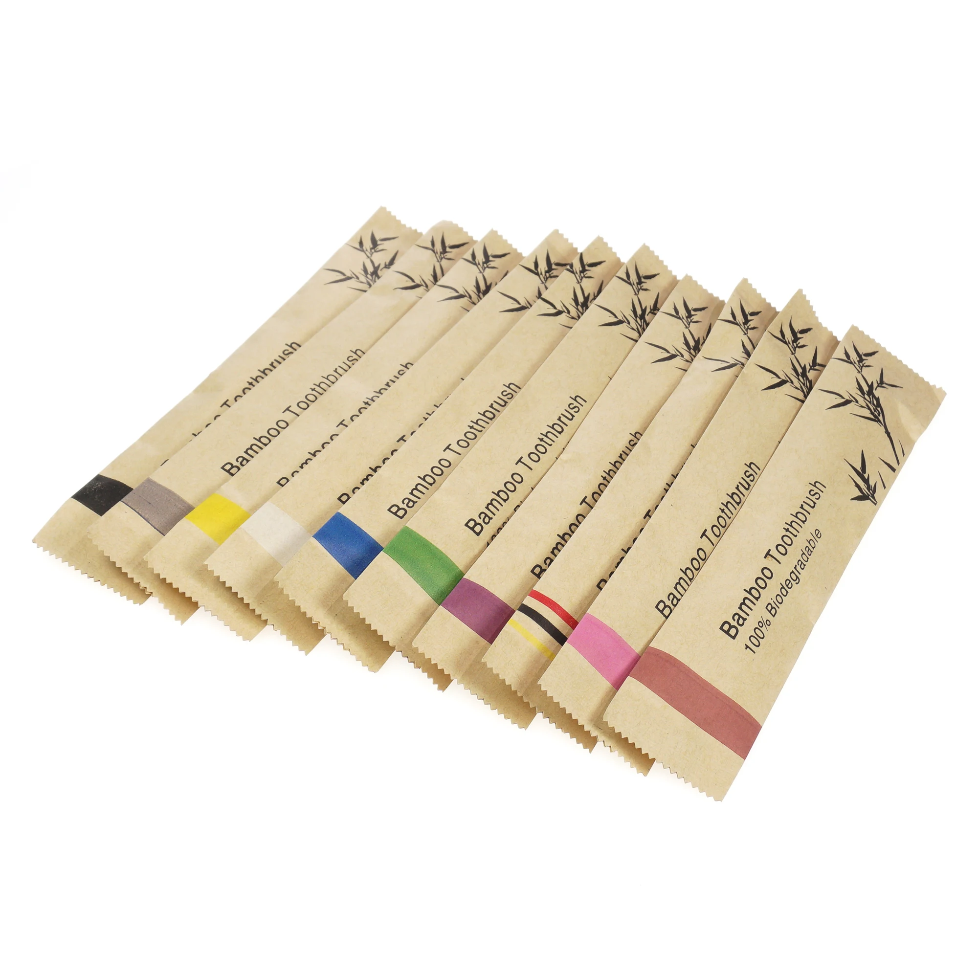 10Pcs Children Bamboo Toothbrushes Soft Bristles Child Toothbrush Eco Friendly Biodegradable Wooden Handle Teeth Whitening Brush