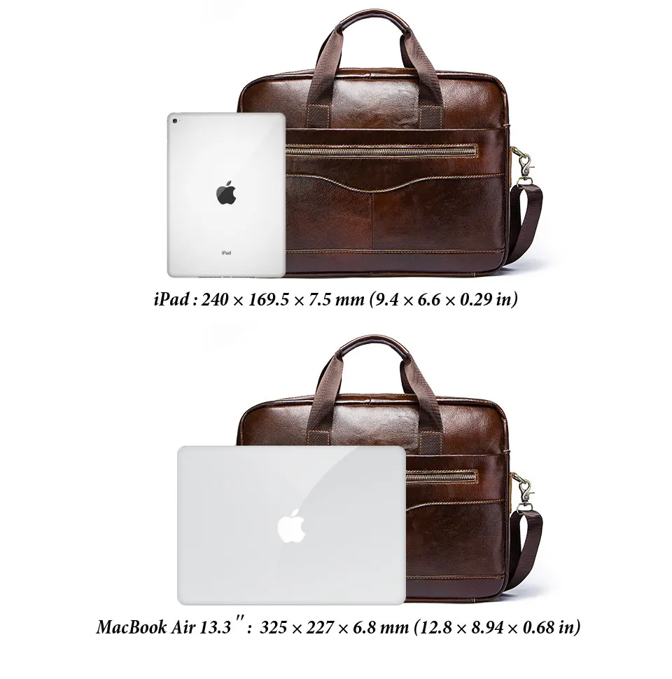 Genuine Leahther Men Briefcase Portable Office Handbag for Laptop Bag High Quality Business Messenger Shoulder Bags Travelling