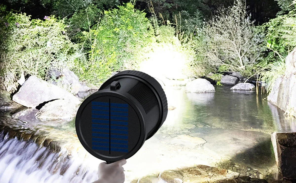 Rechargeable Spotlight 900000 Lumens Led Spot Lights Handheld Large Flashlight Super Bright Outdoor Solar Spotlights Searchlight