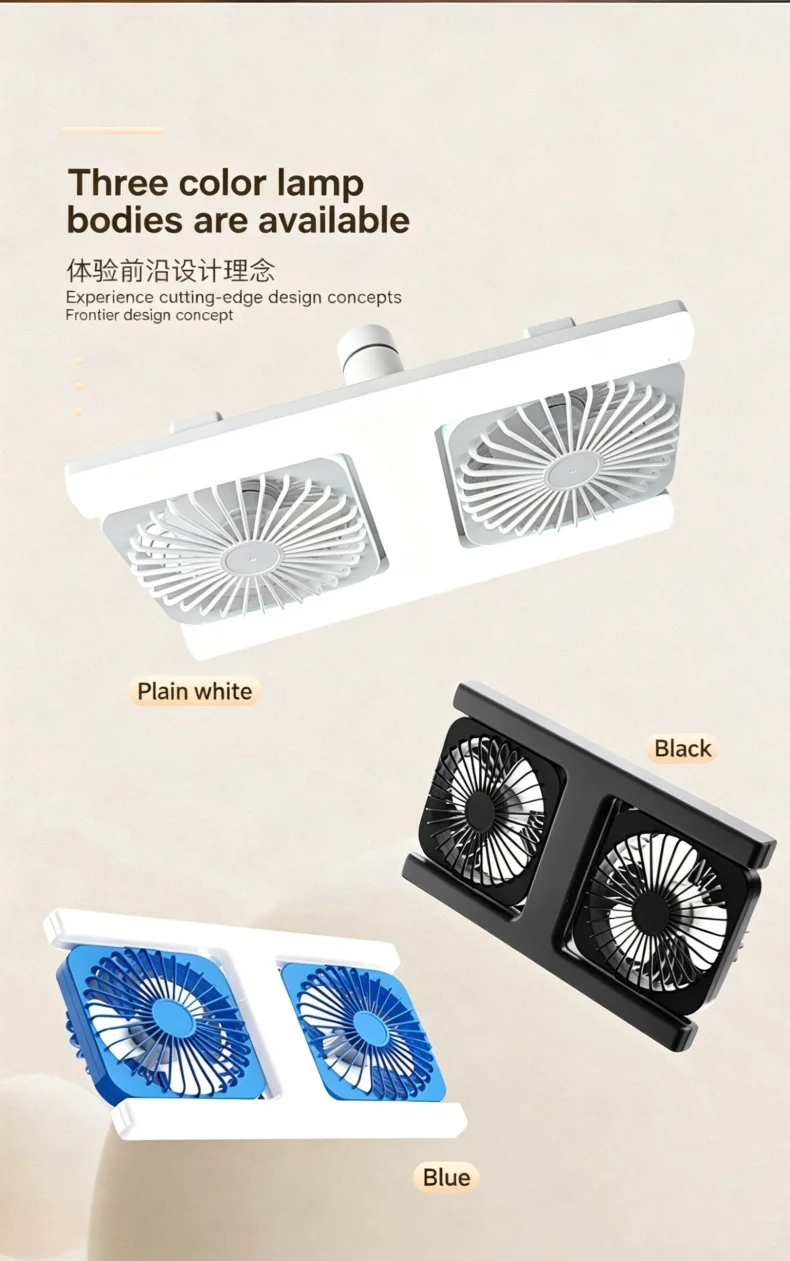 60W LED Ceiling Fan Lights with Remote E27 Socket Low Floor Double Fans Lamp Fit for Living Room Bedroom Dining Room Fan Fixture