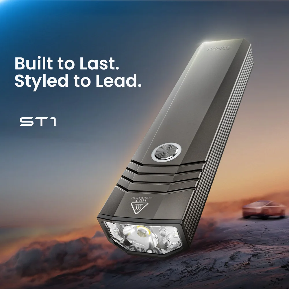 SOFIRN ST1 Pocket Flashlight with Clip 1500lm 226m USB C Rechargeable Lamp 2100mah IPX7 Waterproof Light for Camping&Fishing