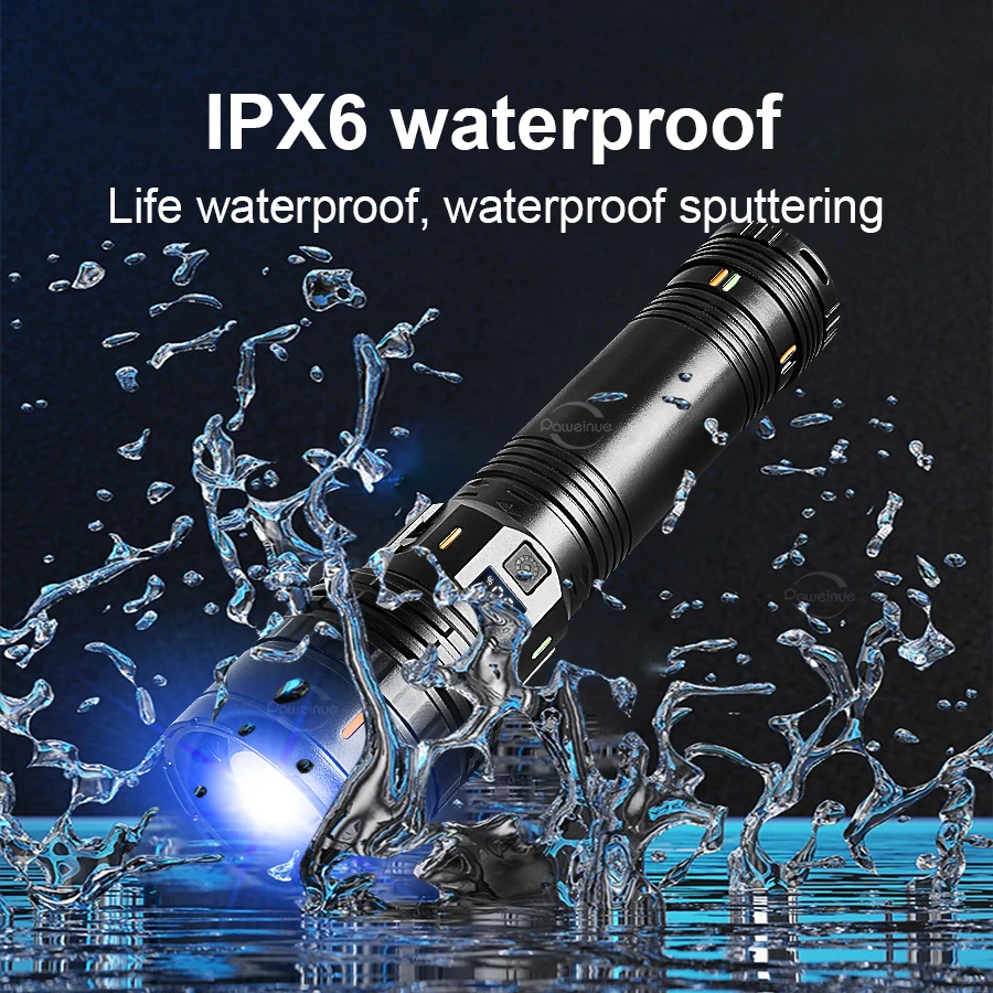 998000000LM Ultra Powerful LED Flashlight New 2000W Super Bright Torch Light Rechargeable Portable Lamp Outdoor Fishing Lantern
