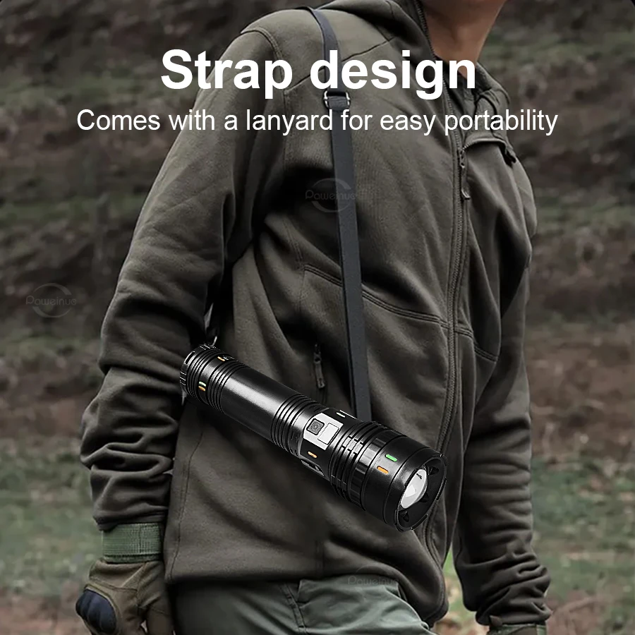 998000000LM Ultra Powerful LED Flashlight New 2000W Super Bright Torch Light Rechargeable Portable Lamp Outdoor Fishing Lantern