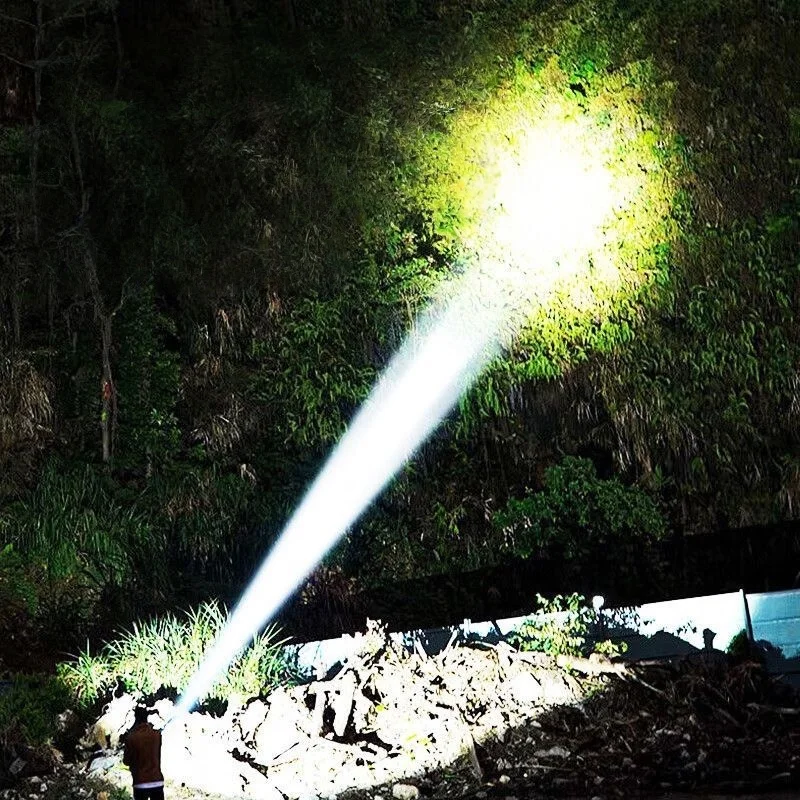 998000000LM Ultra Powerful LED Flashlight New 2000W Super Bright Torch Light Rechargeable Portable Lamp Outdoor Fishing Lantern