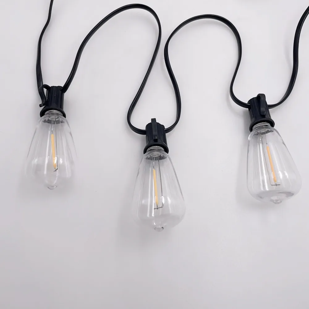 ST38 Globe Outdoor LED String Lights Plastic Shatterproof Bulbs Waterproof Patio Lights for Garden Outside Backyard Porch EU220V