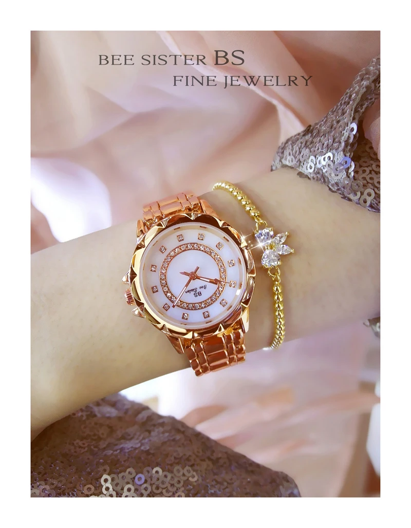 Diamond Women Watch Luxury Brand 2025 Rhinestone Elegant Ladies Watches Rose Gold Clock Wrist Watches For Women relogio feminino