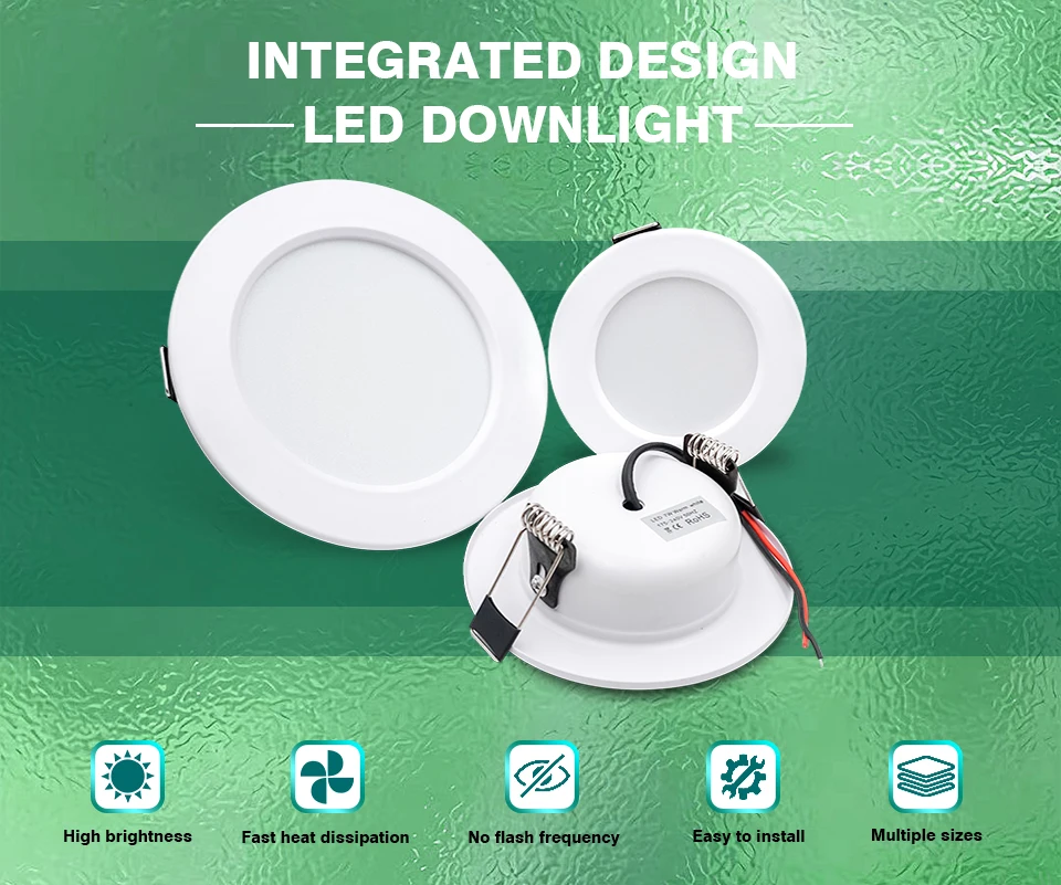 10pcs/lot LED Downlight White Body 5W 9W 12W 15W 18W Round Led Ceiling Light DC 12V 24V AC 110V 220V Bedroom Indoor Led Lighting