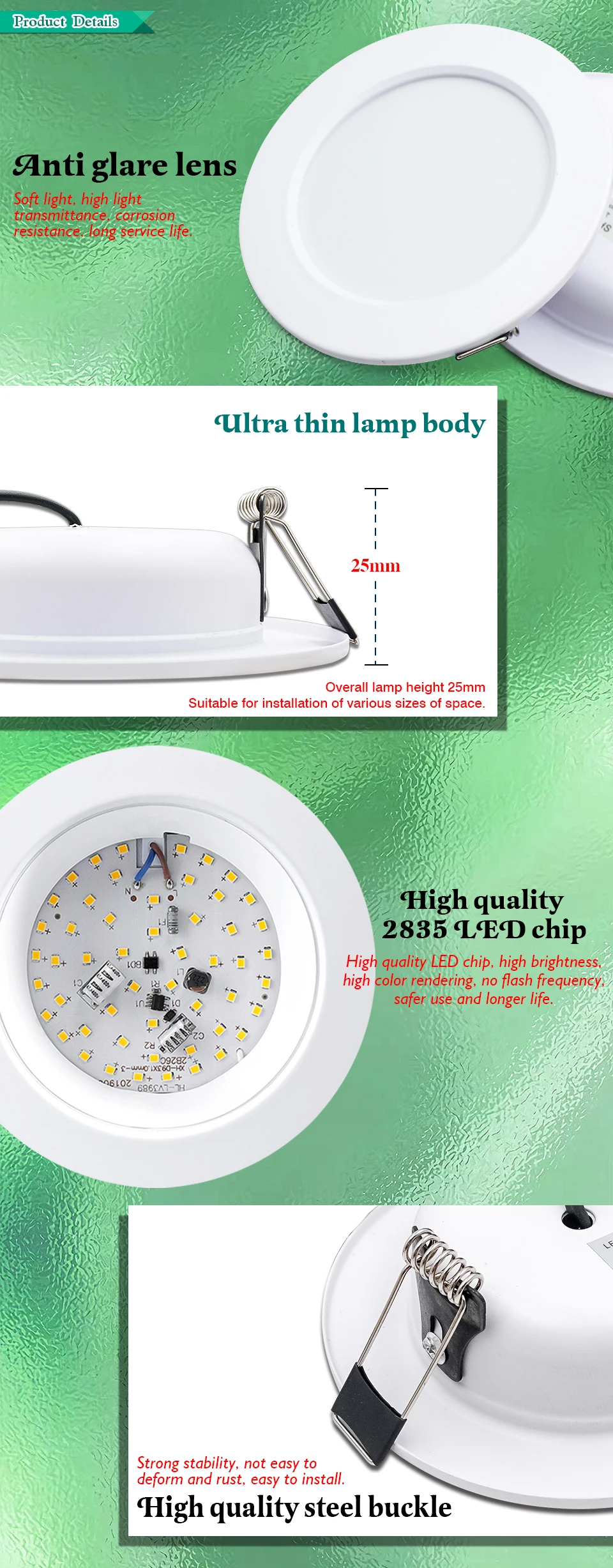 10pcs/lot LED Downlight White Body 5W 9W 12W 15W 18W Round Led Ceiling Light DC 12V 24V AC 110V 220V Bedroom Indoor Led Lighting