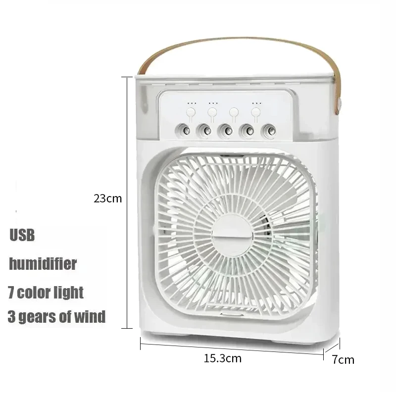 New 3 In 1 Fan AIr Conditioner Household Small Air Cooler LED Night Light Portable Humidifier Air Adjustment Fan Office Home Fan