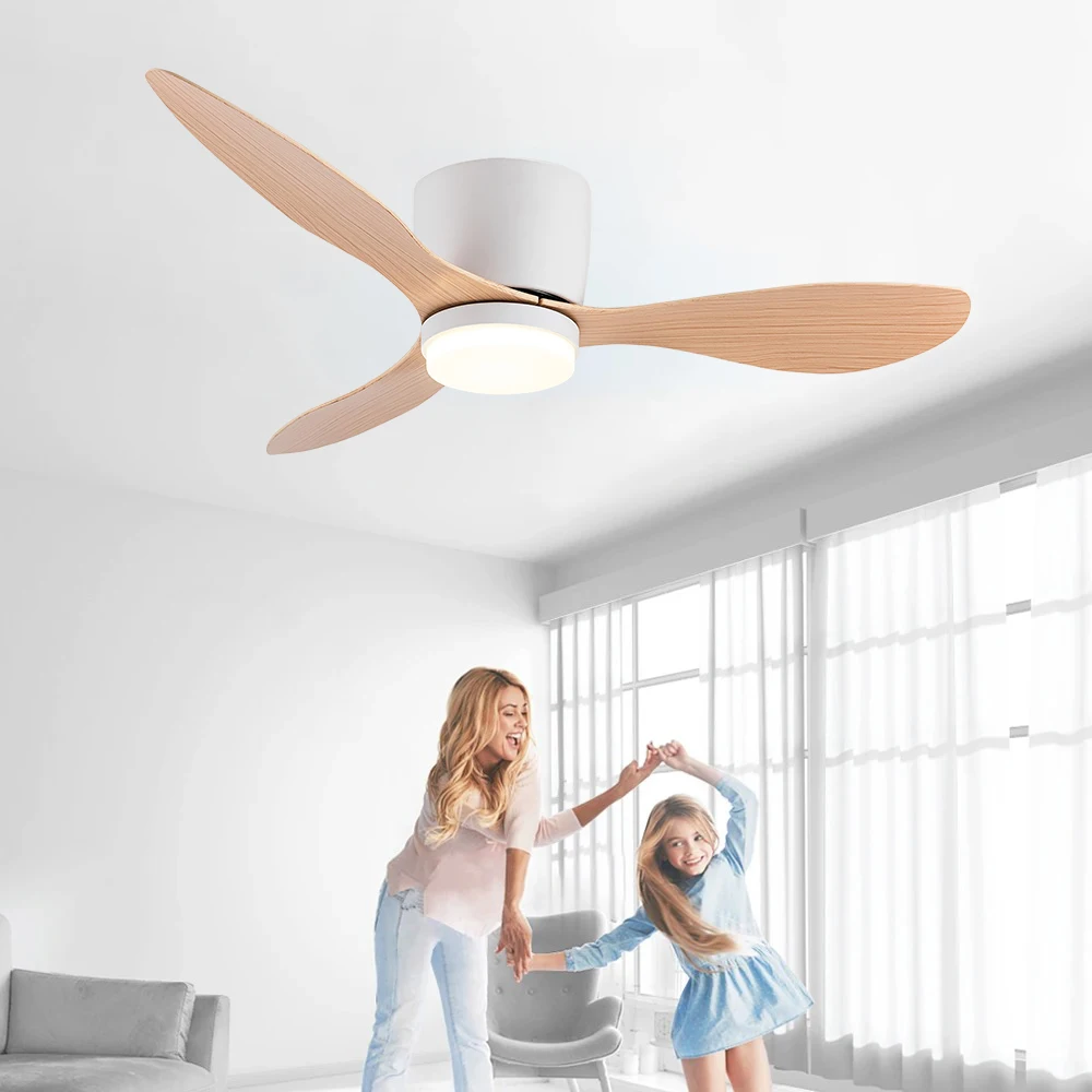 IRALAN Ceiling Fan With Light, 42 Inch/52 Inch Low Profile Ceiling Fan With Remote Control, For Indoor and Covered Outdoor