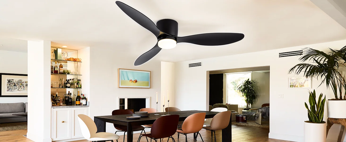 IRALAN Ceiling Fan With Light, 42 Inch/52 Inch Low Profile Ceiling Fan With Remote Control, For Indoor and Covered Outdoor
