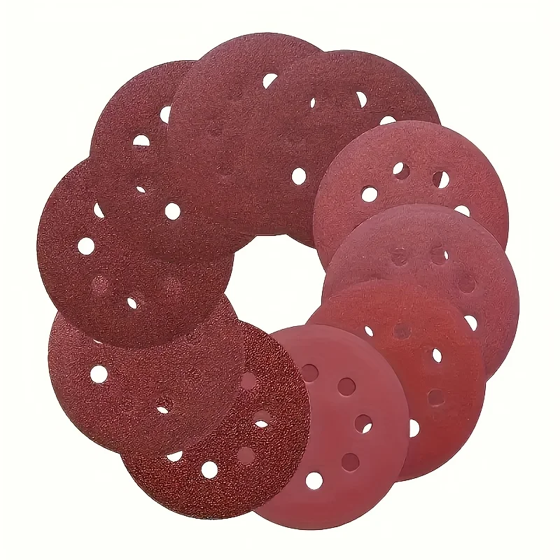 100 Pieces of 5-Inch 8-Hole Sandpaper - 60/80/100/150/180/240/320/400/600/800/1000 Grit - Perfect for Random Orbital Sanders!