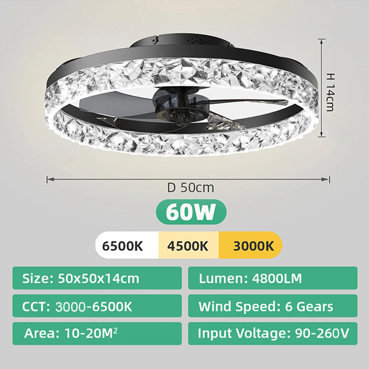 Modern Ceiling Fan (With Lighting) Silent LED Dimmable Ceiling Fan (With Remote Control) for Bedroom Study Dining Room,