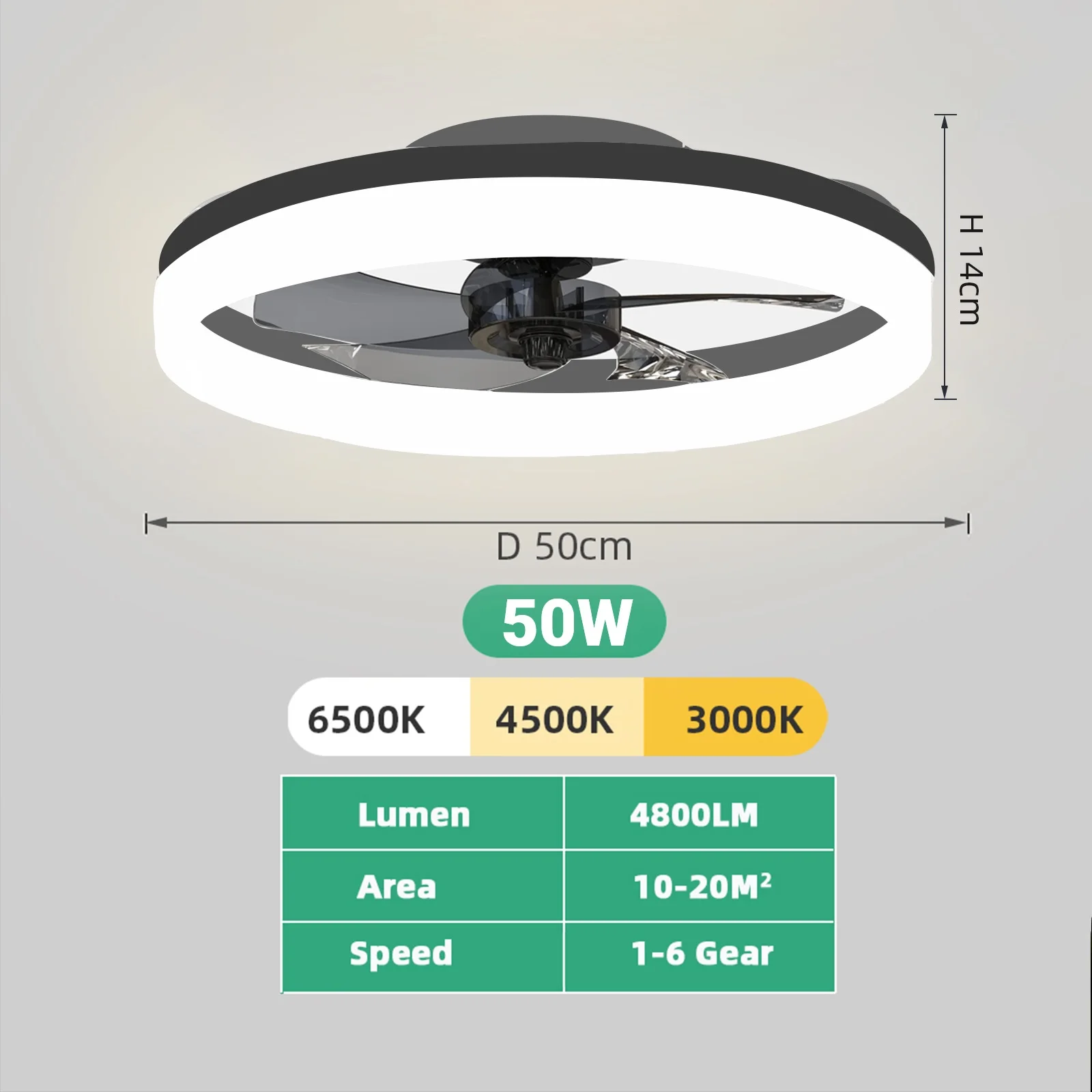 Modern Ceiling Fan (With Lighting) Silent LED Dimmable Ceiling Fan (With Remote Control) for Bedroom Study Dining Room,