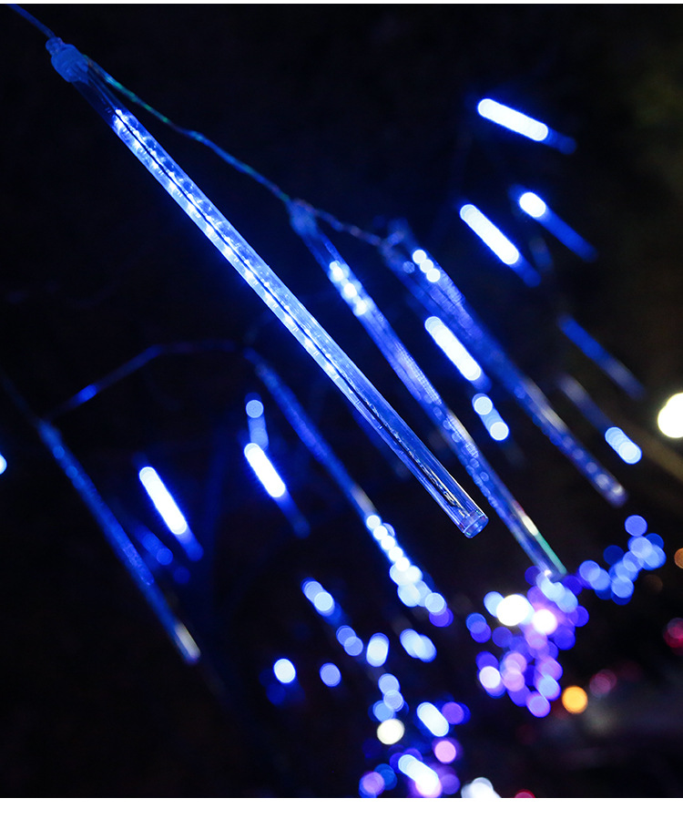 Solar Meteor Shower Lights Outdoor Meteor Lights 10Tubes Waterproof LED Falling Raindrop Christmas Halloween Fairy String Lights