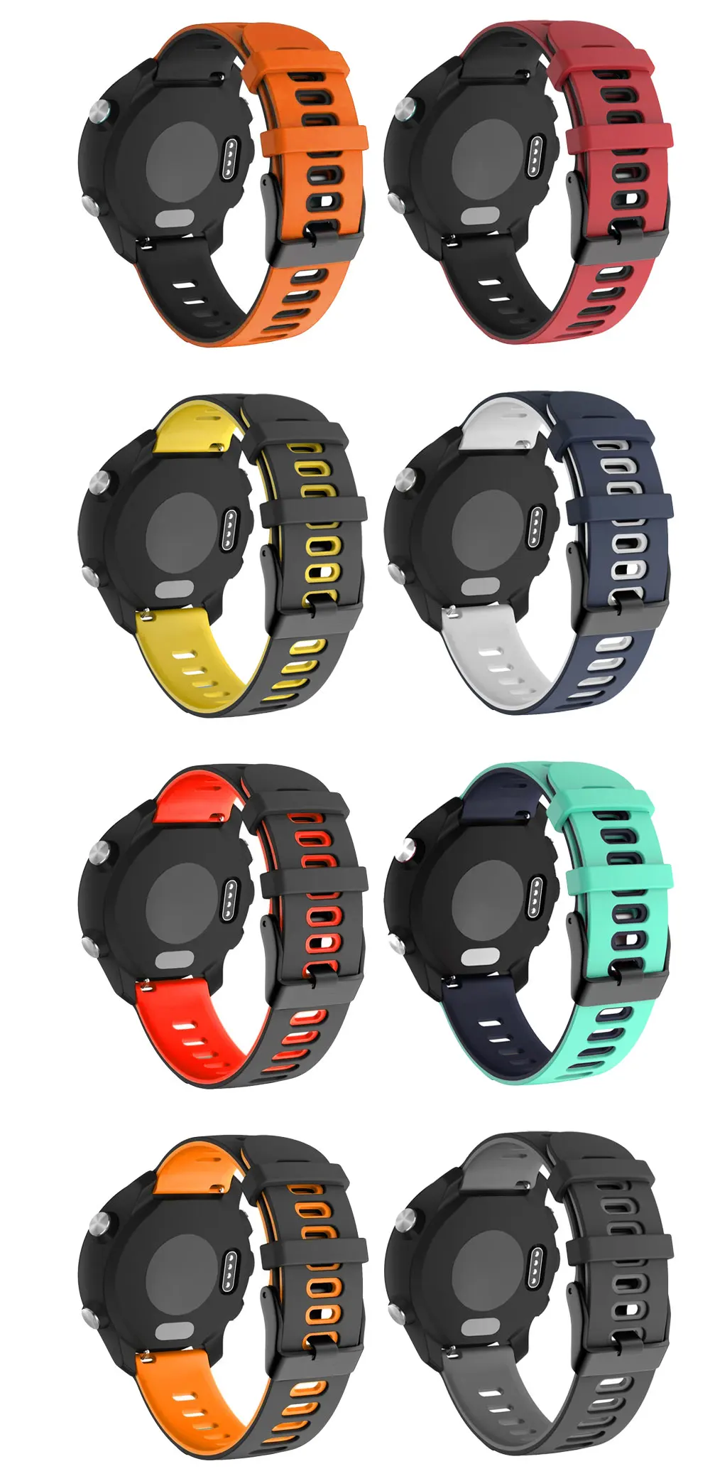 20 22mm Silicone Smart Watch Band Straps For Garmin Venu 3 / 2 Wristband Forerunner 265 255 645 245 745 Venu 2 Plus SQ Bracelet