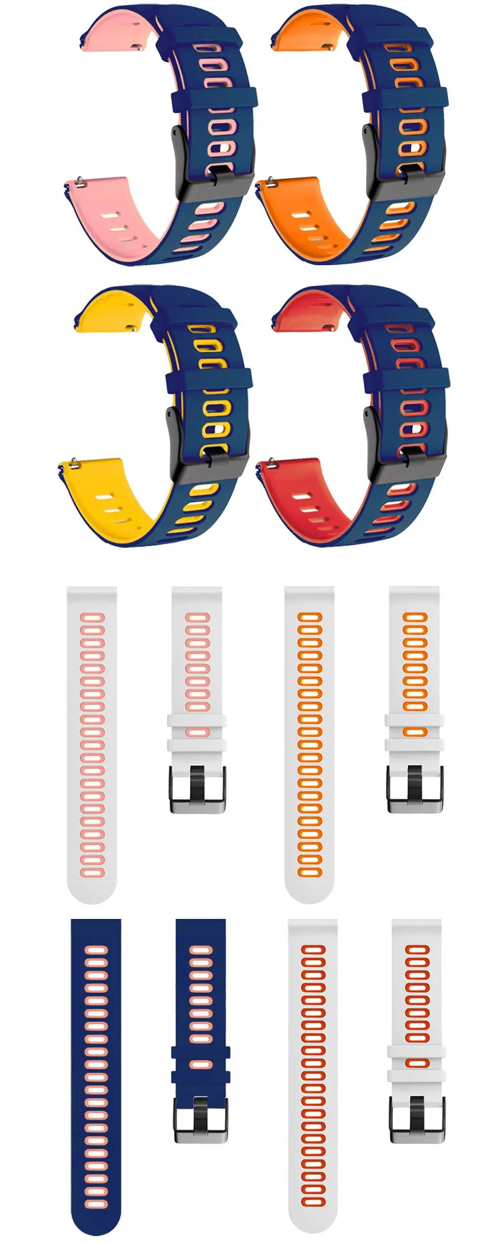 20 22mm Silicone Smart Watch Band Straps For Garmin Venu 3 / 2 Wristband Forerunner 265 255 645 245 745 Venu 2 Plus SQ Bracelet