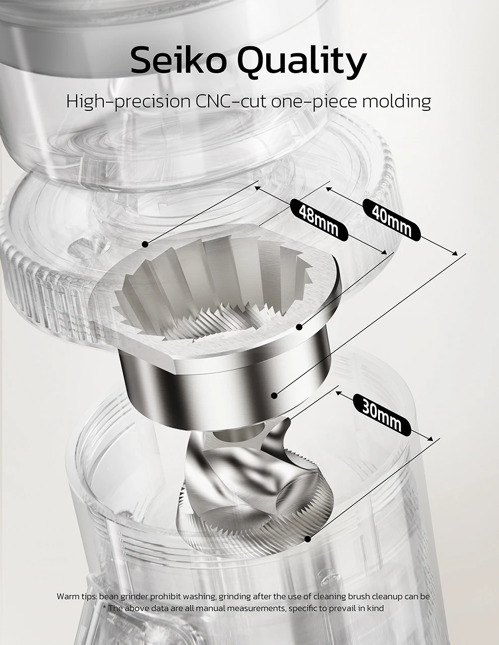 HiBREW G5 48mm Conical Burr Electric Coffee Grinder Compact Portable Coffee Bean Mill Kitchen for Espresso Turkish Coffee