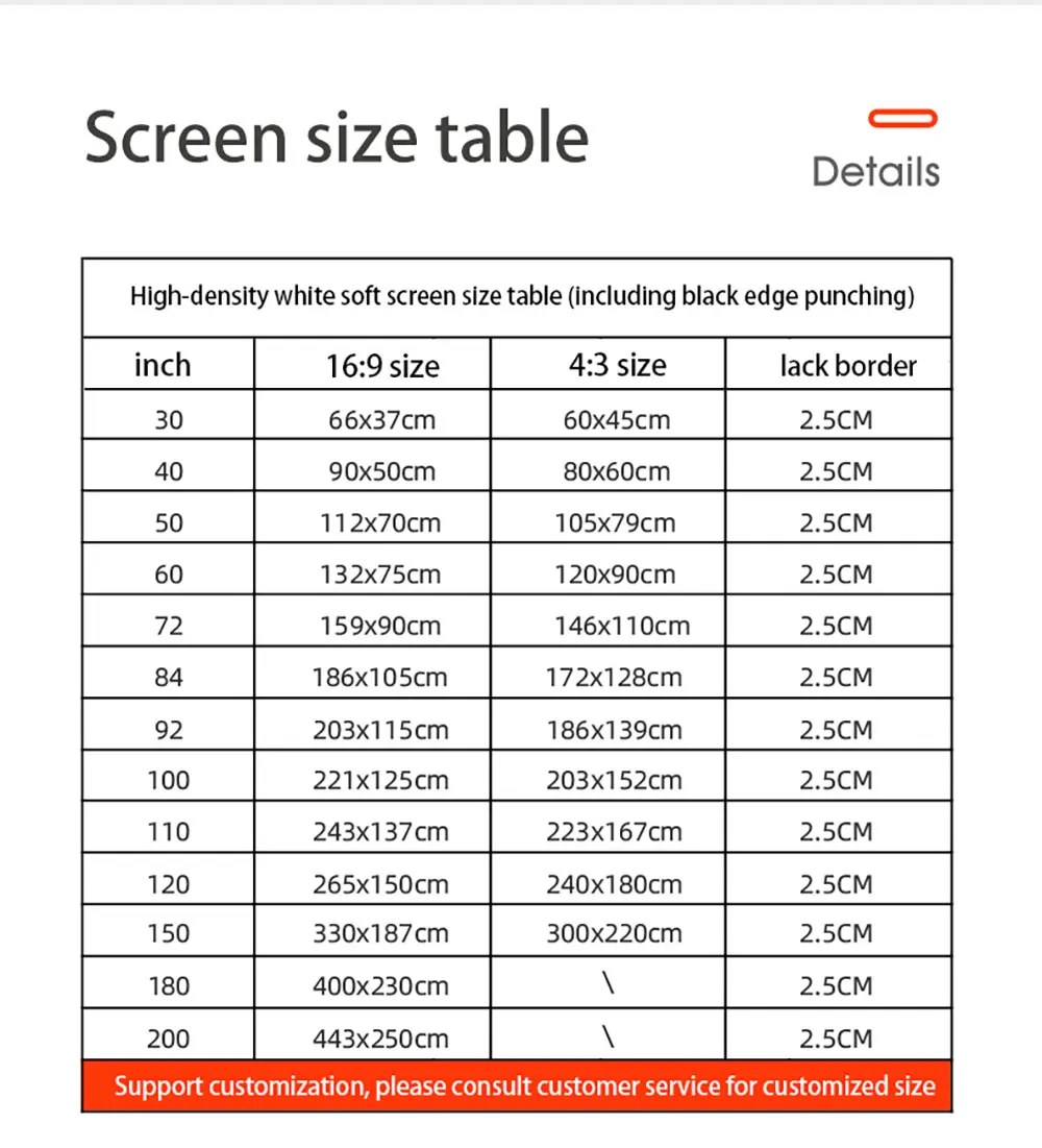 MIXITO Projection Curtain 16: 9 Ratio Hight-Density 60-200 Inch Foldable Anti-Crease Portable Movie Projector Screen