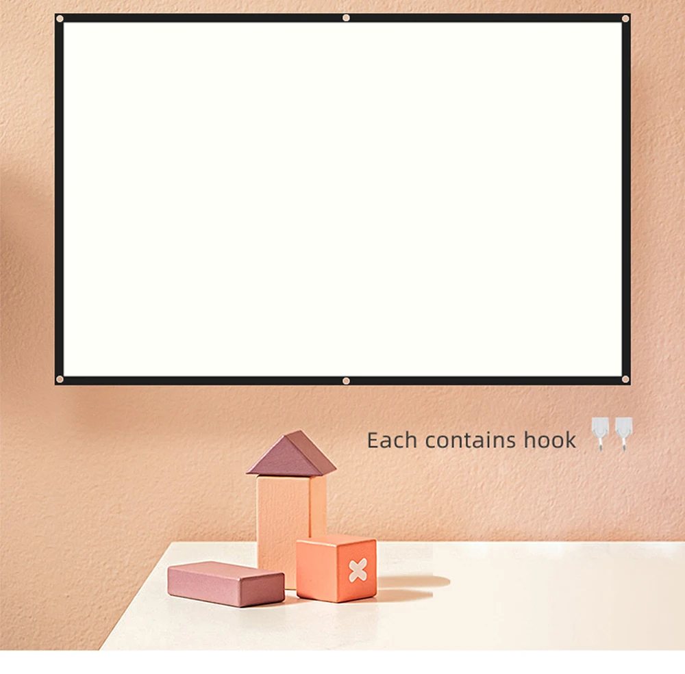 MIXITO Projection Curtain 16: 9 Ratio Hight-Density 60-200 Inch Foldable Anti-Crease Portable Movie Projector Screen