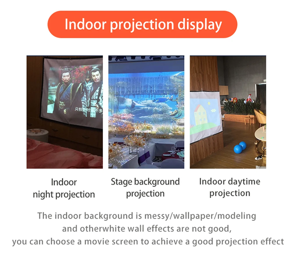 MIXITO Projection Curtain 16: 9 Ratio Hight-Density 60-200 Inch Foldable Anti-Crease Portable Movie Projector Screen