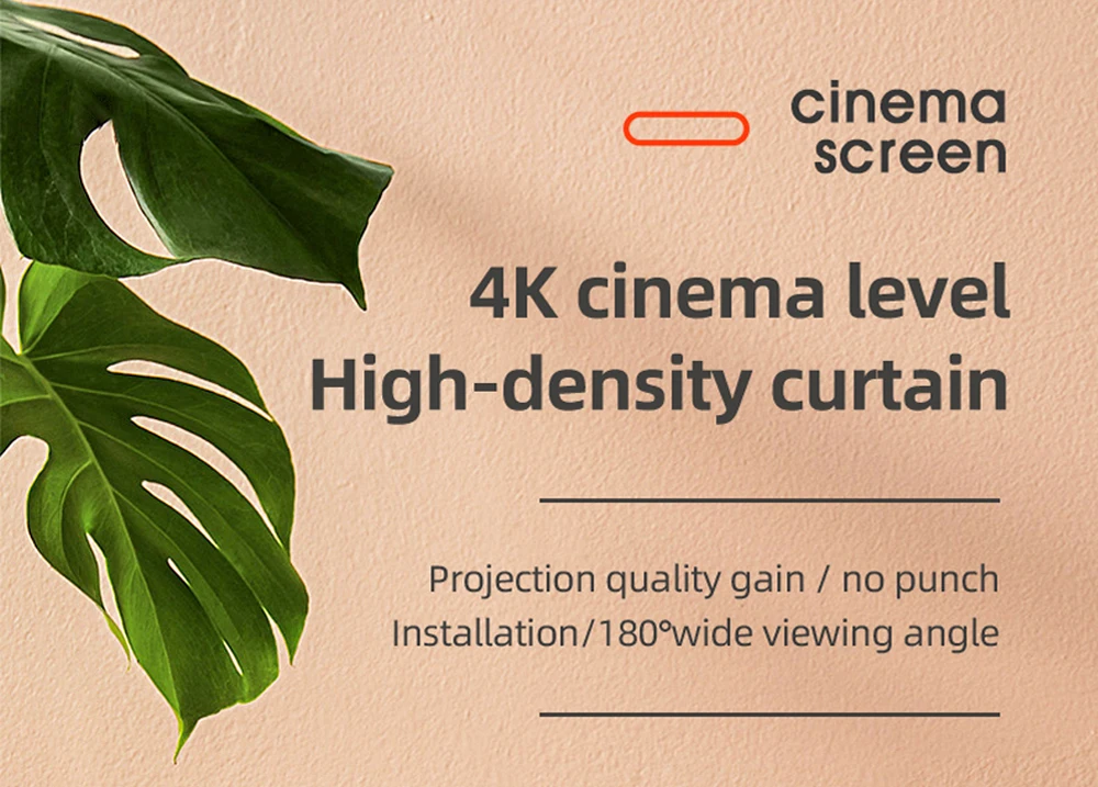 MIXITO Projection Curtain 16: 9 Ratio Hight-Density 60-200 Inch Foldable Anti-Crease Portable Movie Projector Screen
