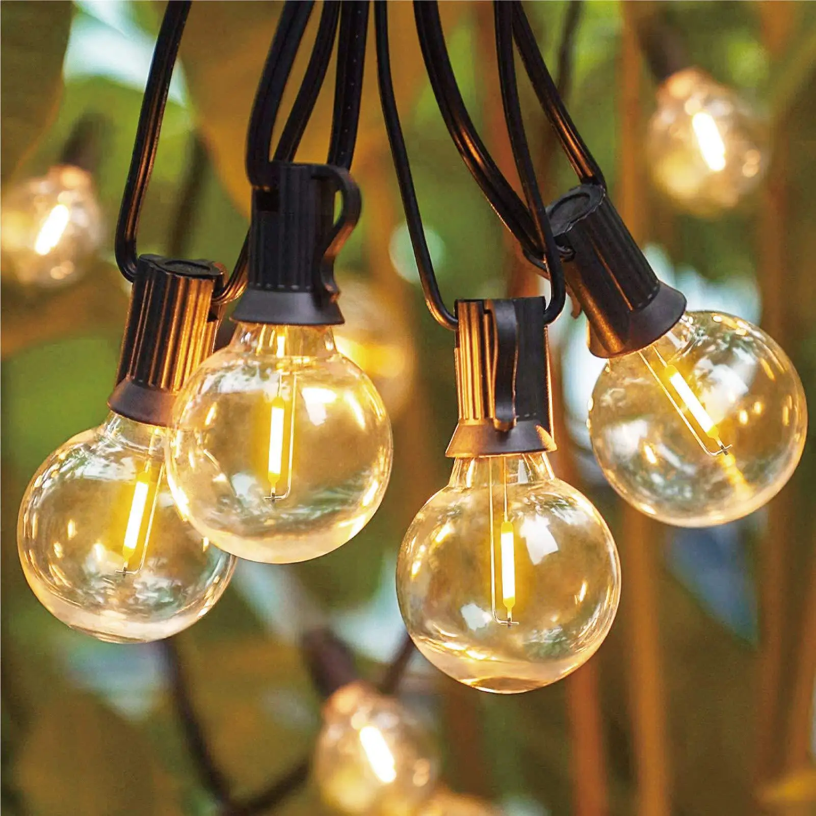 7.6-30 Meter G40 Garland String Lights LED Waterproof and Shatterproof Globe Bulb Outdoor Patio String Lights for Christmas Deco