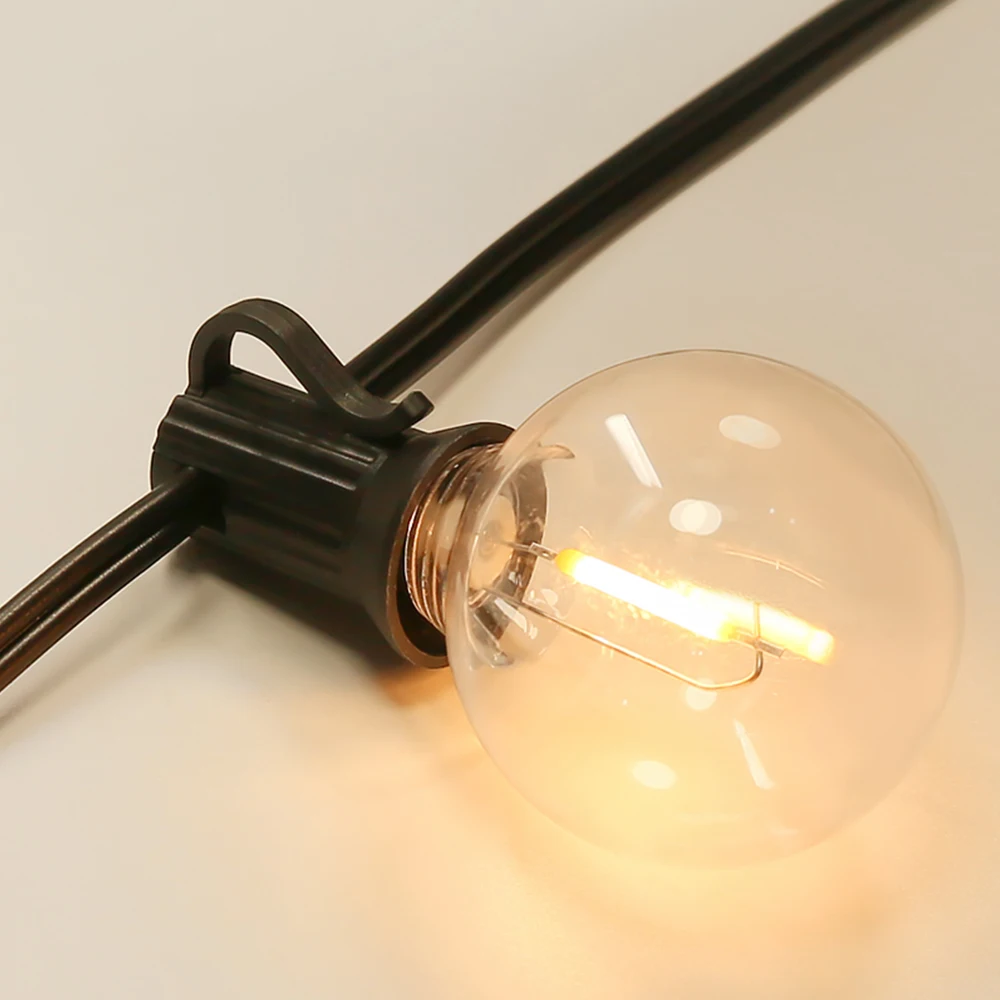 7.6-30 Meter G40 Garland String Lights LED Waterproof and Shatterproof Globe Bulb Outdoor Patio String Lights for Christmas Deco