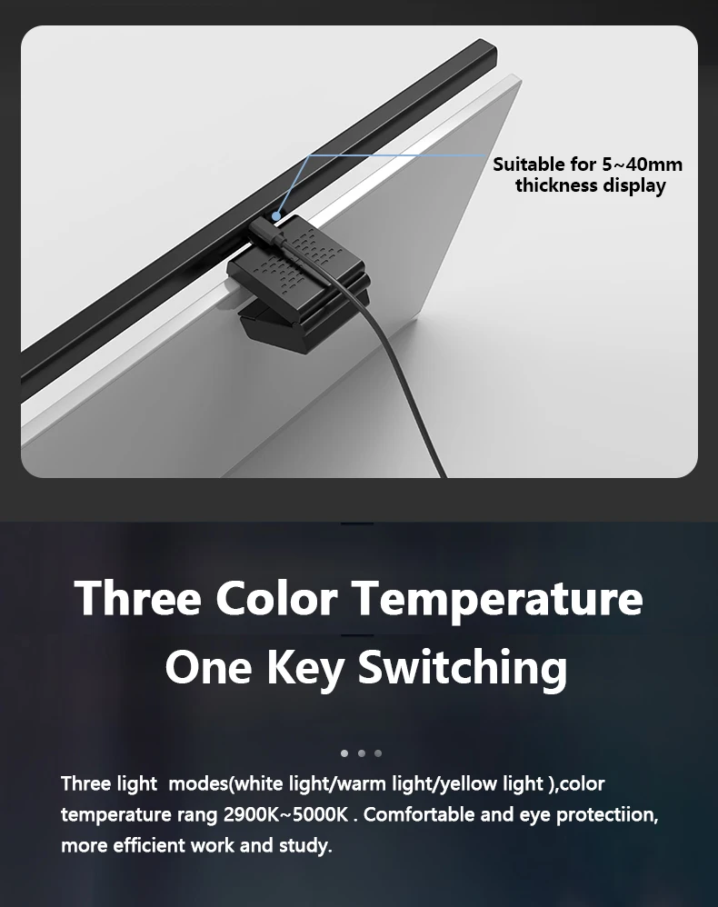 50cm Computer Monitor Light Bar Screen Hanging Lights Stepless Dimming USB Desk Lamp For Study Reading Light Table Monitor Lamp
