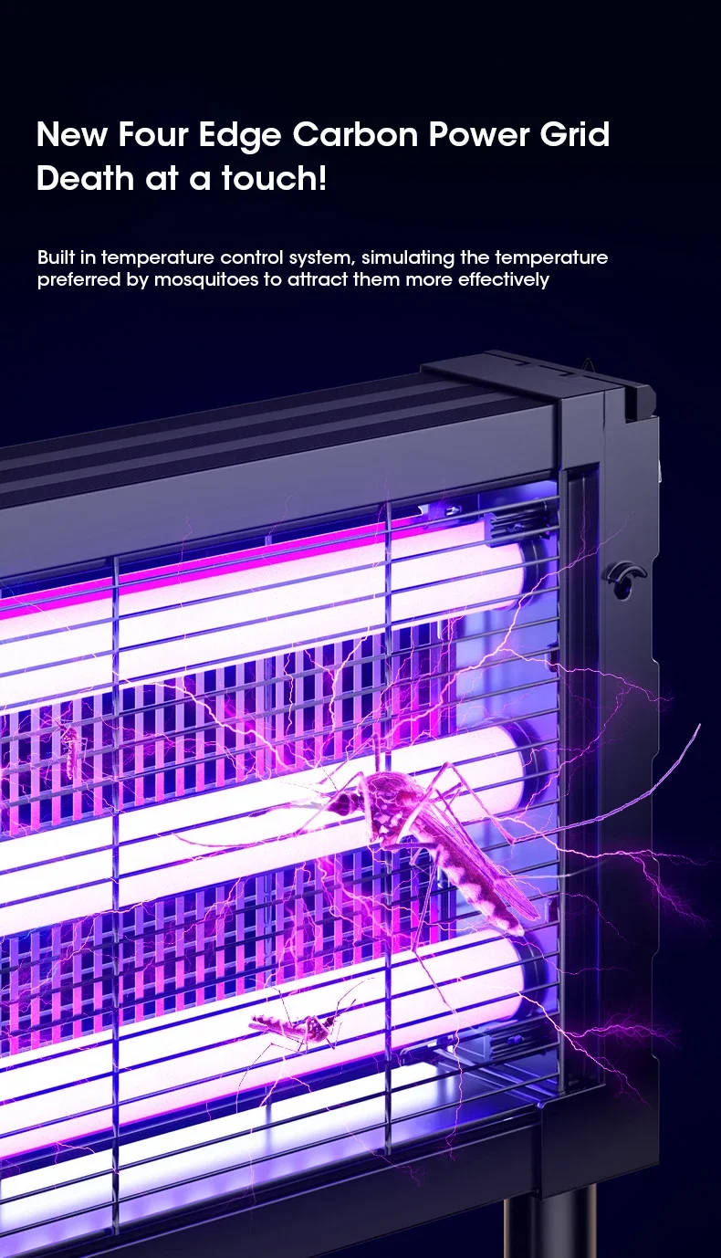 Solar Mosquito Killer Lamp with Light, 395nm UV+Carbon Mesh, IPX5 Waterproof, USB/Solar Rechargeable, 10Y, for Garden/Patio
