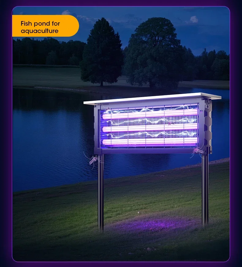 Solar Mosquito Killer Lamp with Light, 395nm UV+Carbon Mesh, IPX5 Waterproof, USB/Solar Rechargeable, 10Y, for Garden/Patio