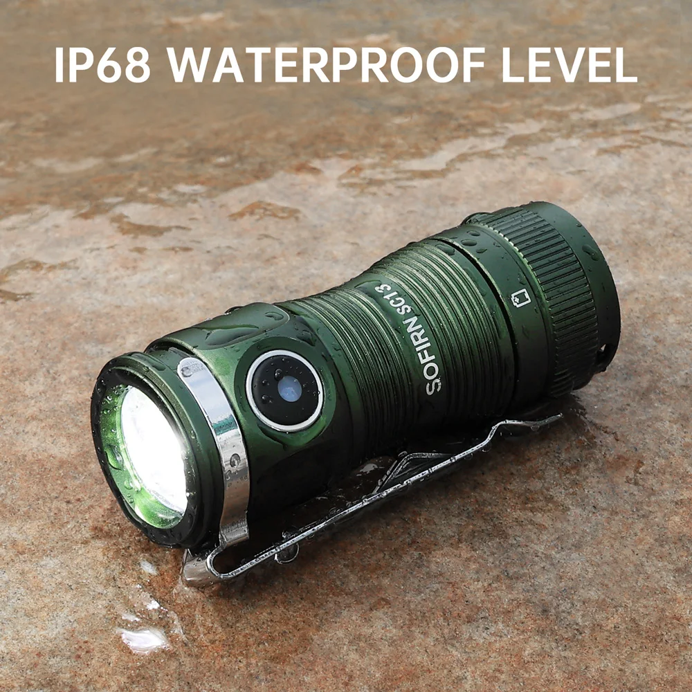 Sofirn SC13 519A 5000K Mini Powerful Led Light LED 1100lm 18350 Rechargeable Flashlight with Magnetic