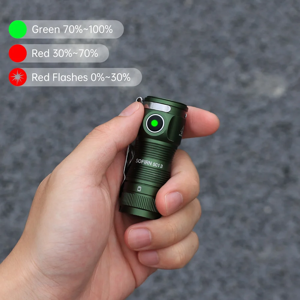 Sofirn SC13 519A 5000K Mini Powerful Led Light LED 1100lm 18350 Rechargeable Flashlight with Magnetic