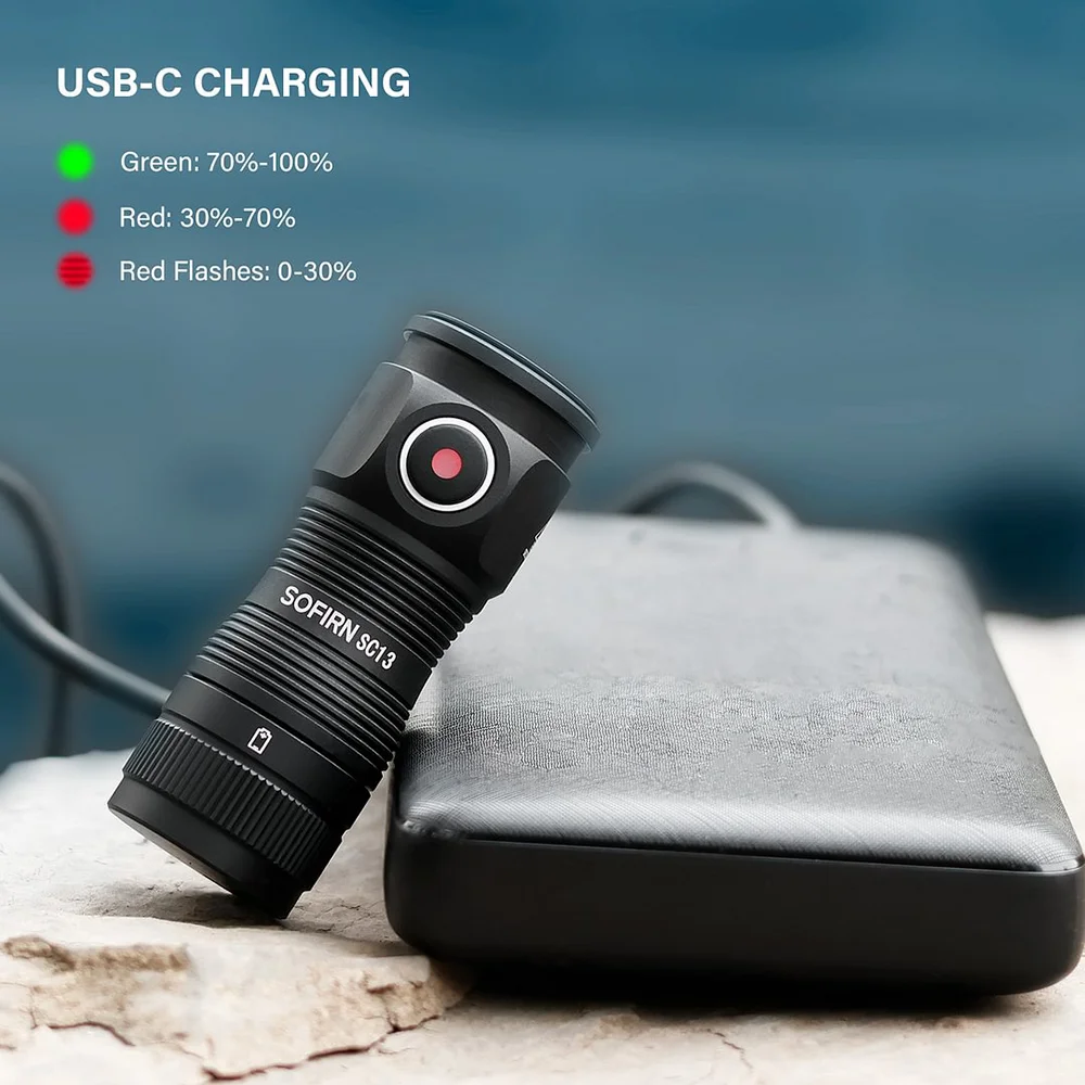 Sofirn SC13 519A 5000K Mini Powerful Led Light LED 1100lm 18350 Rechargeable Flashlight with Magnetic
