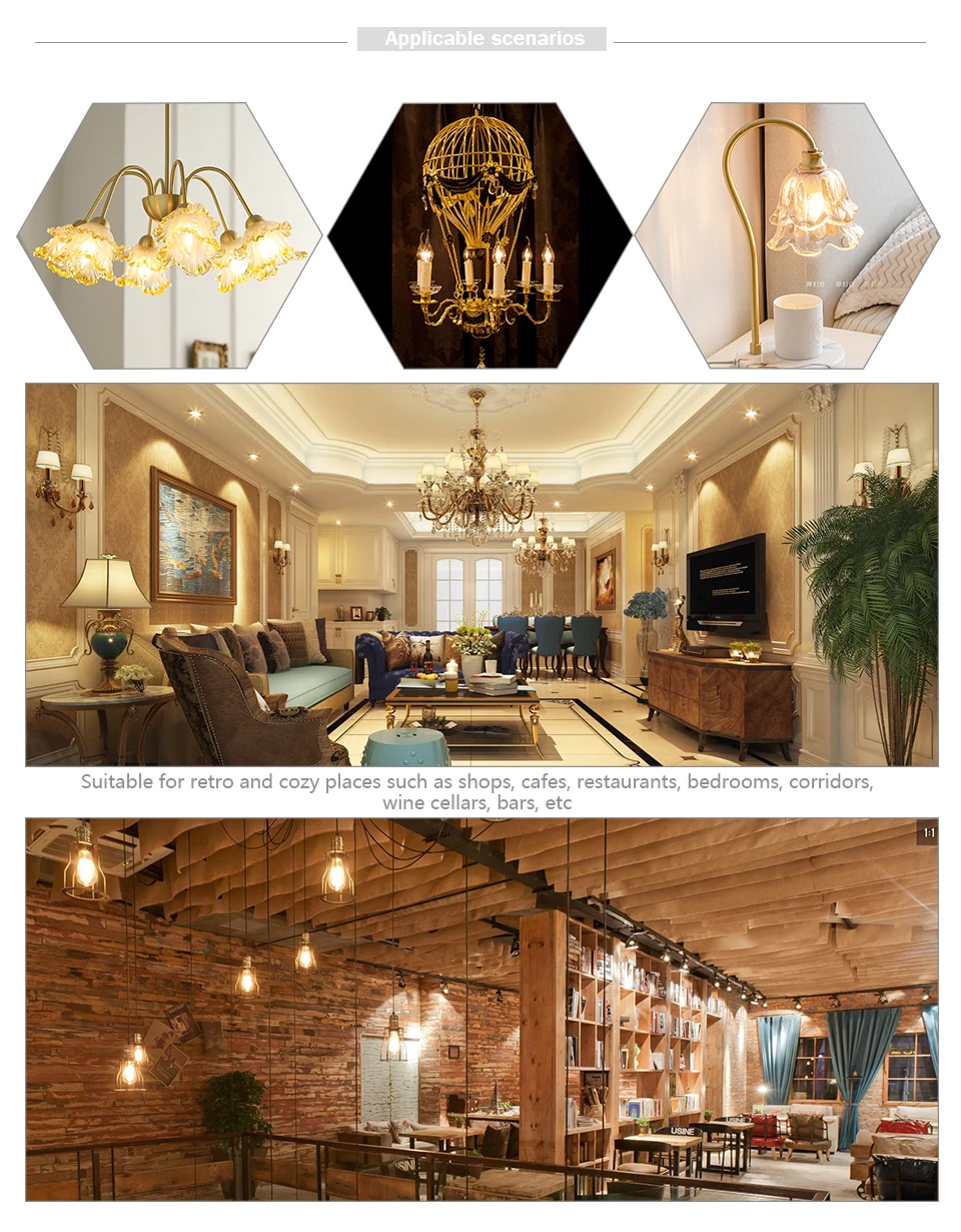 E14 E27 Spiral Light G80 G95 G125 LED Filament Bulb 220V 4W 2200K Retro Vintage Lamps Decorative Lighting Dimmable Edison Lamp